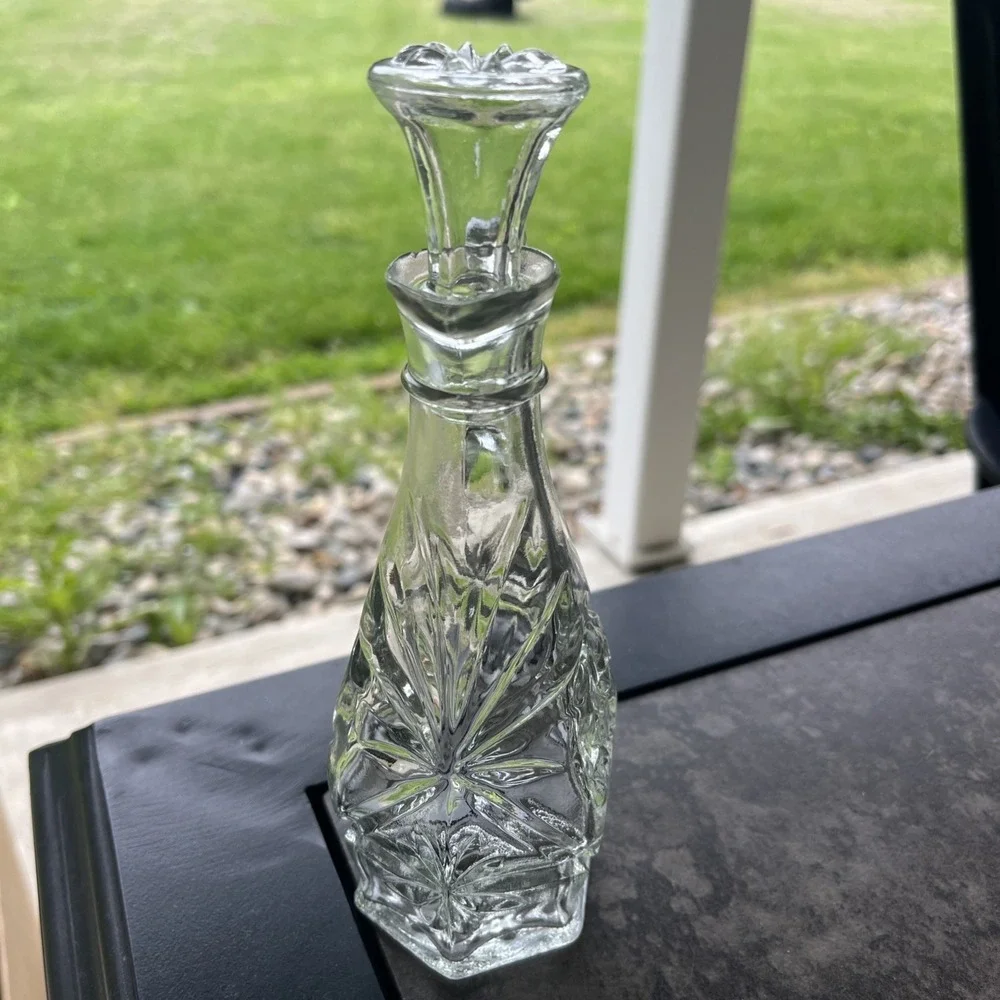 Anchor Hocking Star‎ of David Vinegar Oil Bath Oil Cruet w/ Glass Stopper 7.5